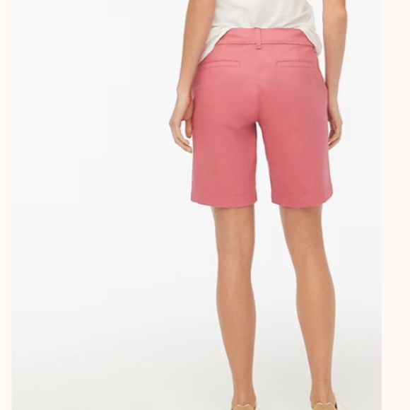 J. Crew Frankie Stretch Pink Bermuda Chino Shorts Lightweight Casual - Picture 2 of 7